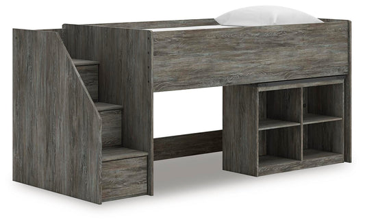 Frandern Twin Loft Bed with Bookcase Storage