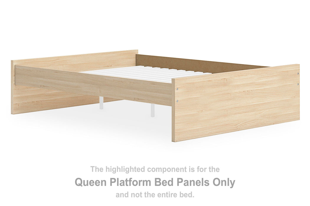Onita - Queen Platform Bed Panels - Natural