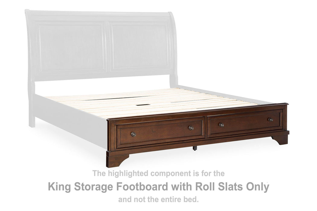 Trellington - King Storage Footboard With Roll Slats - Brown