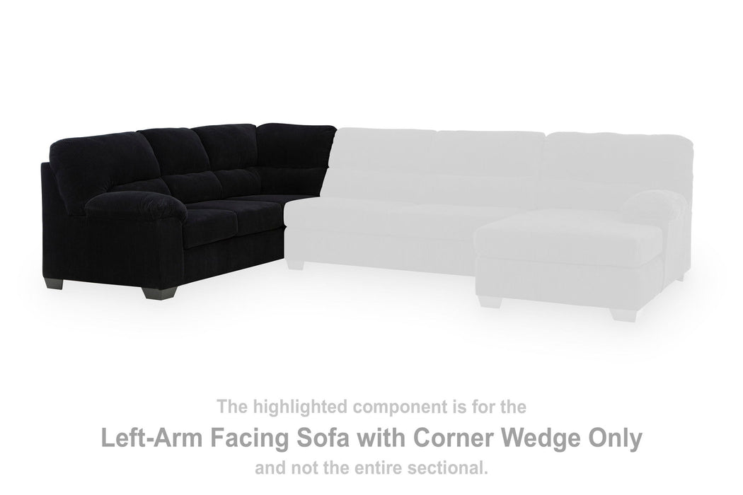 SimpleJoy - LAF Sofa With Corner Wedge - Onyx