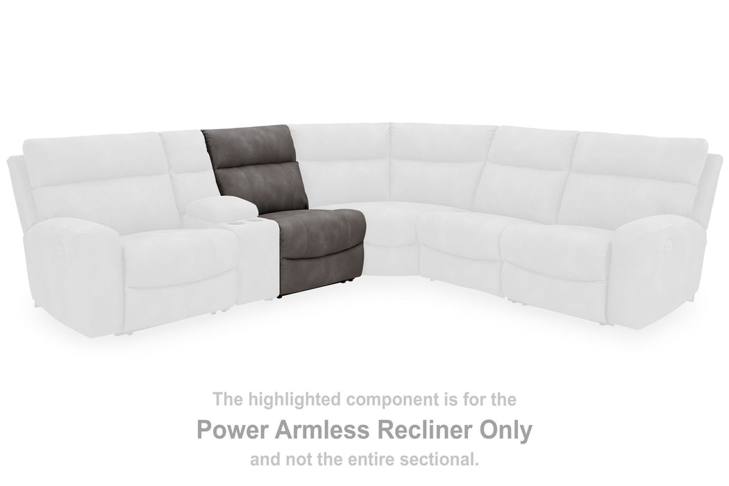 Next-Gen Durapella - Power Armless Recliner With Adj Headrest - Slate