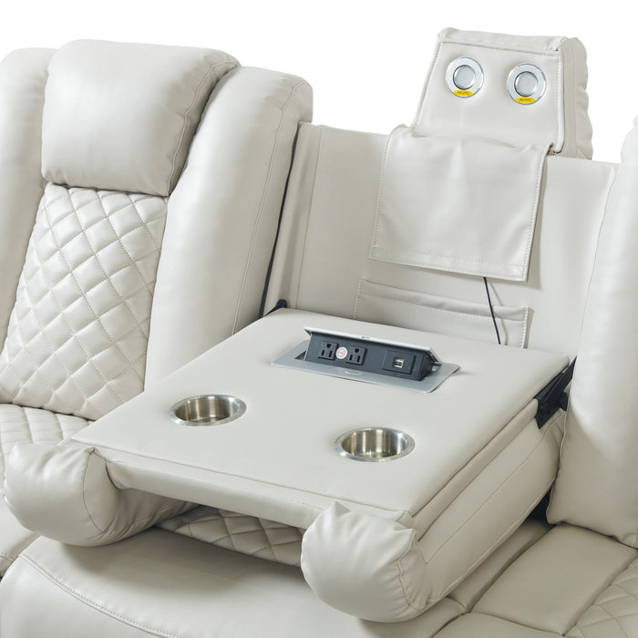 Carlo - Power Motion Sofa With Power Headrest, Dropdown Table, Power Strip, LED And Reading Light