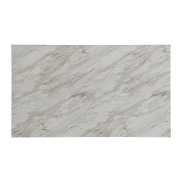 Everdeen - Dining Table With White Faux Marble Top - Charcoal
