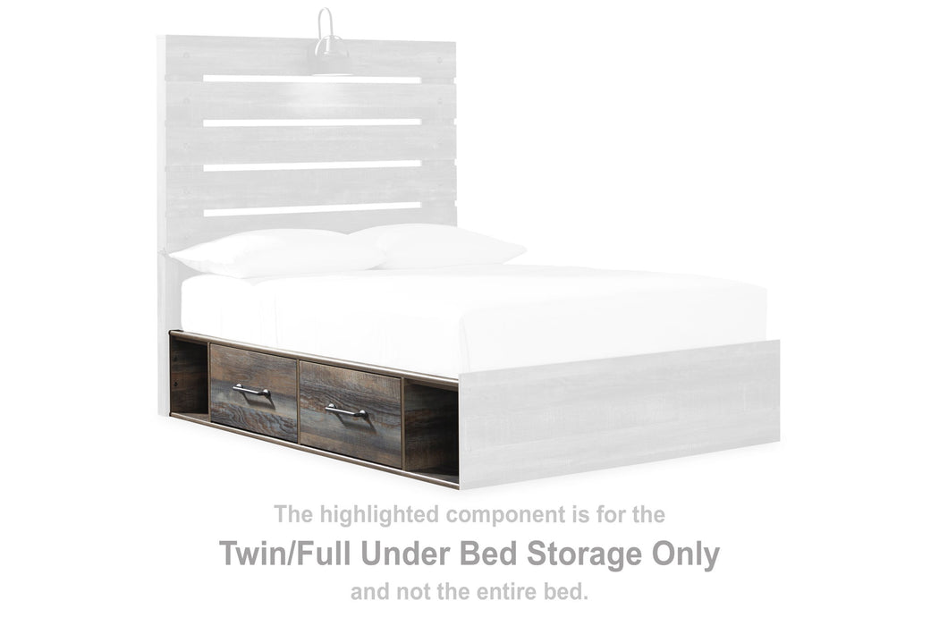 Drystan - Twin/Full Under Bed Storage - Brown / Beige