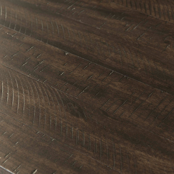 Stone - Chairside Table With PU Base - Dark Walnut