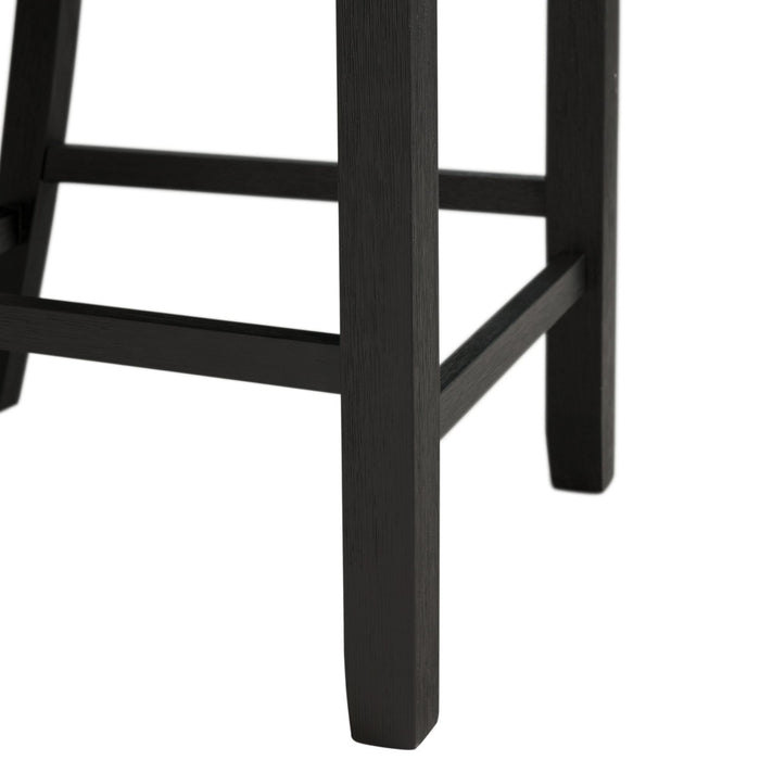 Martin - Counter Side Chair With Gray Fabric (Set of 2) - Black Finish