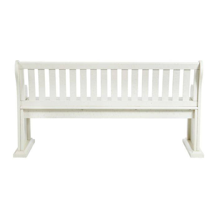 Stone - Pew Bench With Storage - White