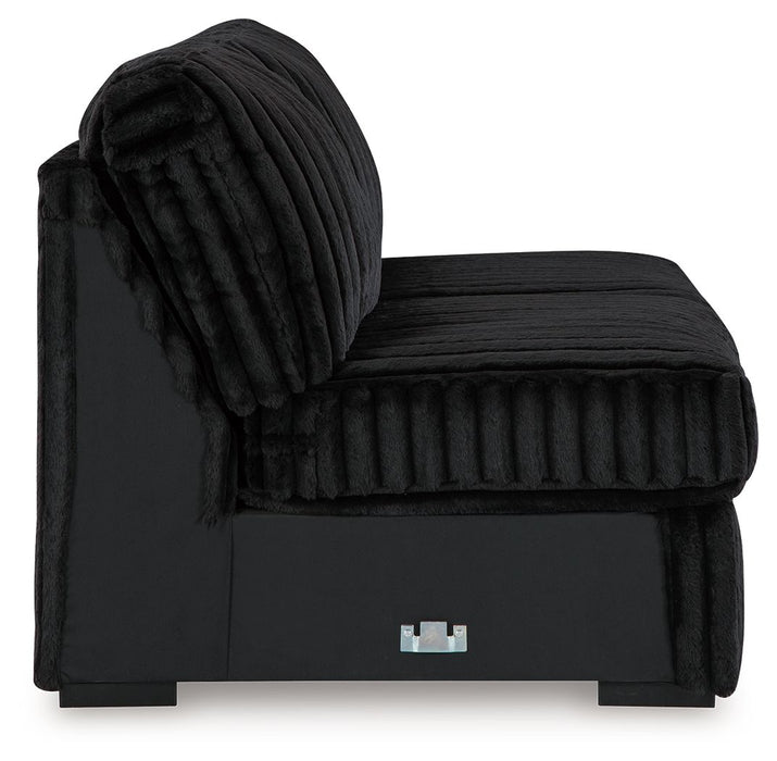 Midnight-Madness - Armless Loveseat - Onyx