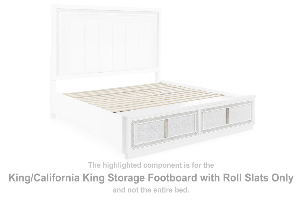 Chalanna - King/California King Storage Footboard with Roll Slats - White