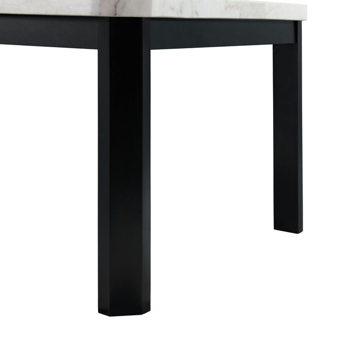 Francesca - 5 Piece Square Counter Dining Set (Table & Four Chairs) - White Marble