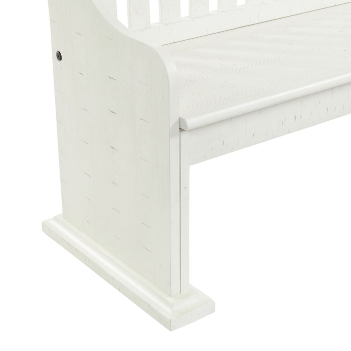 Stone - Pew Bench With Storage - White