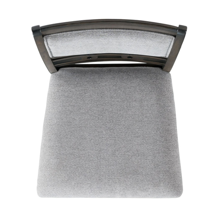 Amherst - Dining Side Chair With Fabric Cushion Side Stretcher (Set of 2) - Gray Finish