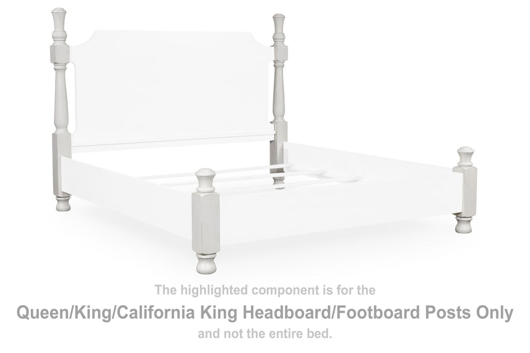 Rowlenstown - Queen/King/California King Headboard/Footboard Posts - Antique White