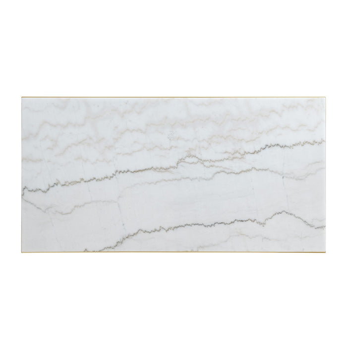 Riko - Rectangular Coffee Table With Metal Leg - Gold