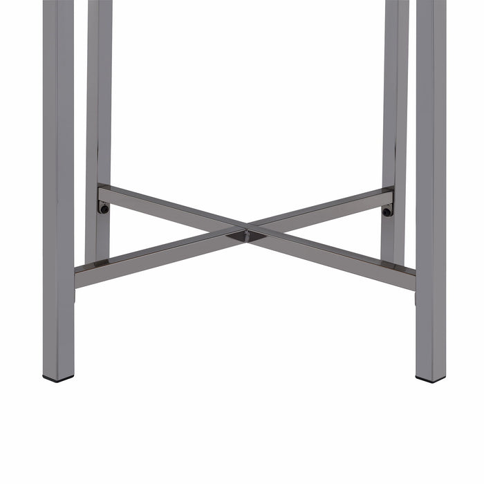 Edith - Round End Table - Dark Nickel