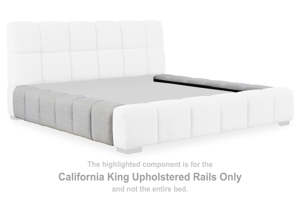 Grendusk - California King Upholstered Rails - Light Gray