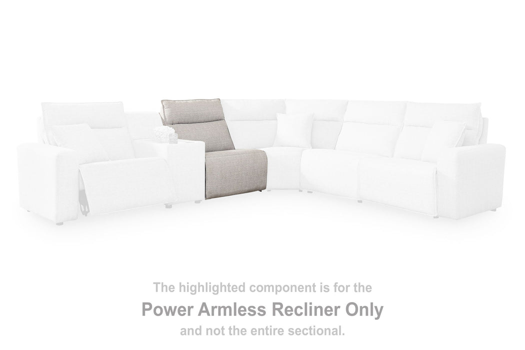Modmax II - Power Armless Recliner With Adjustable Headrest - Stone