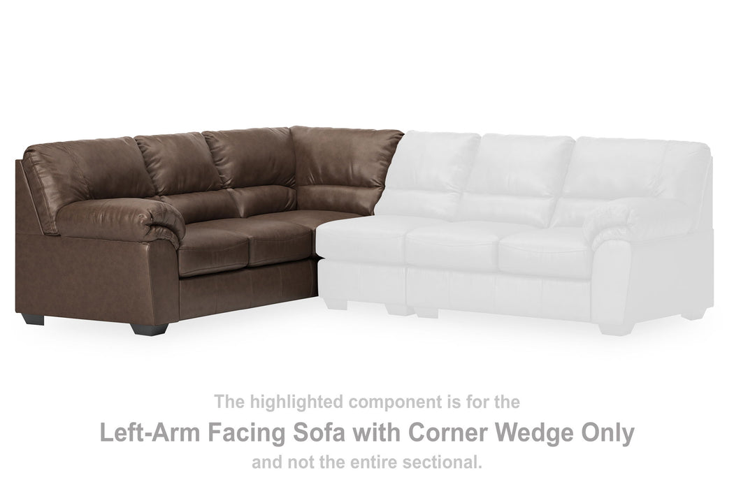 WillowBend - LAF Sofa With Corner Wedge - Umber