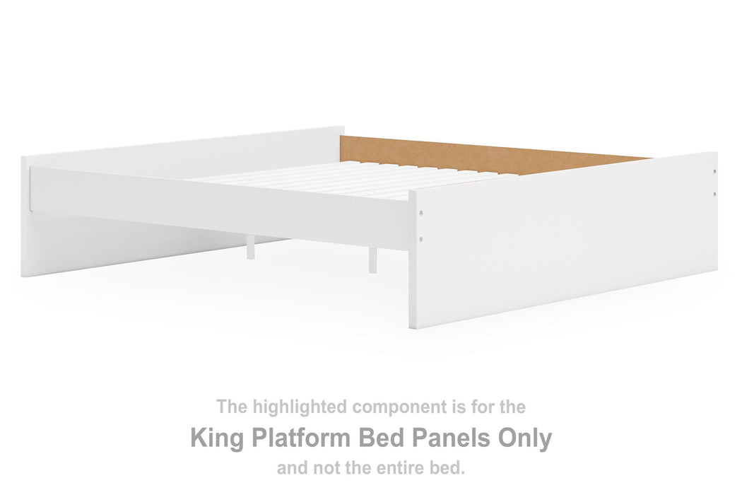 Onita - King Platform Bed Panels - White