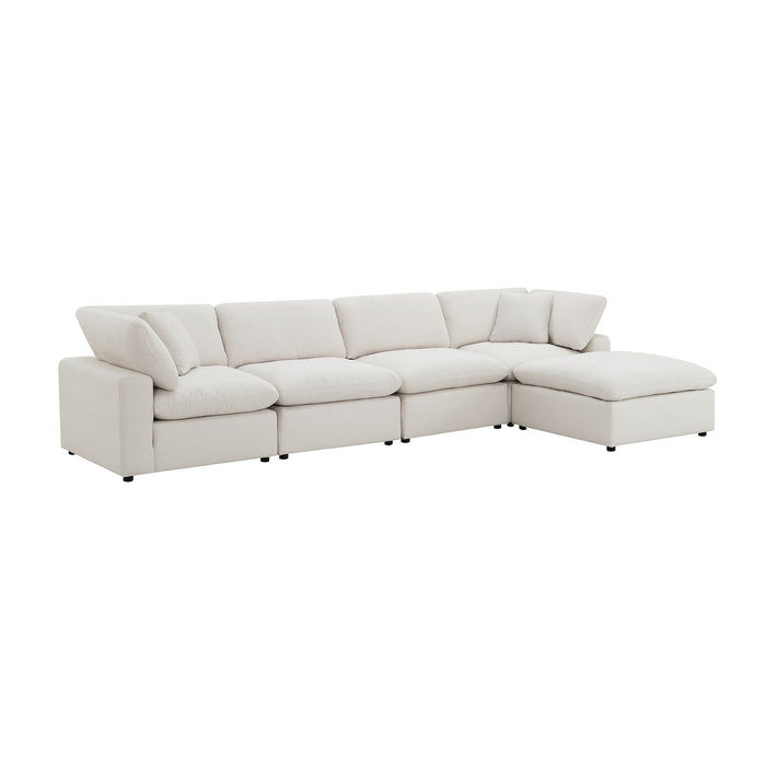 Cloud 9 - Modular 5 Piece Living Room Set With Ottoman - Garrison Cotton