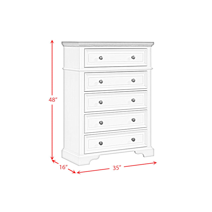 Eastwood - Youth 5-Drawer Chest - Brown And White