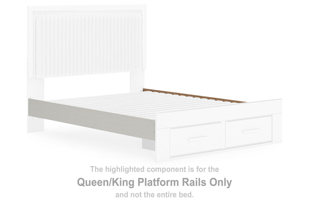 Zuraleus - Queen/King Platform Rails - White