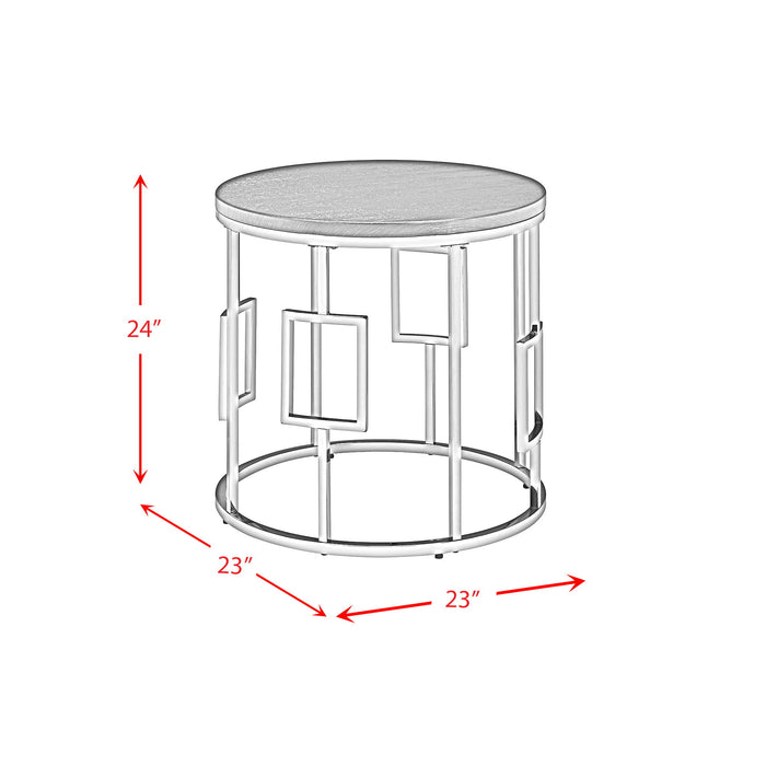Ester - Round End Table - Chrome