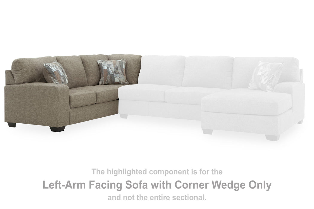Newellen - LAF Sofa With Corner Wedge - Beige