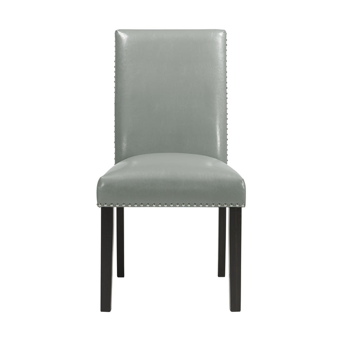 Francesca - Rectangular 5 Piece Gray PU Chairs Dining Set, Table & Four Chairs - Gray Marble