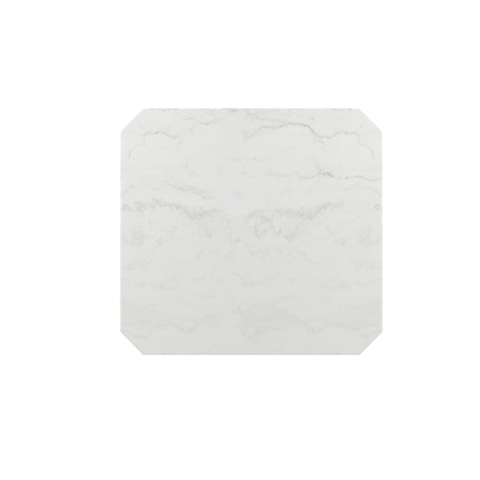 Francesca - 5 Piece Square Counter Dining Set (Table & Four Chairs) - White Marble