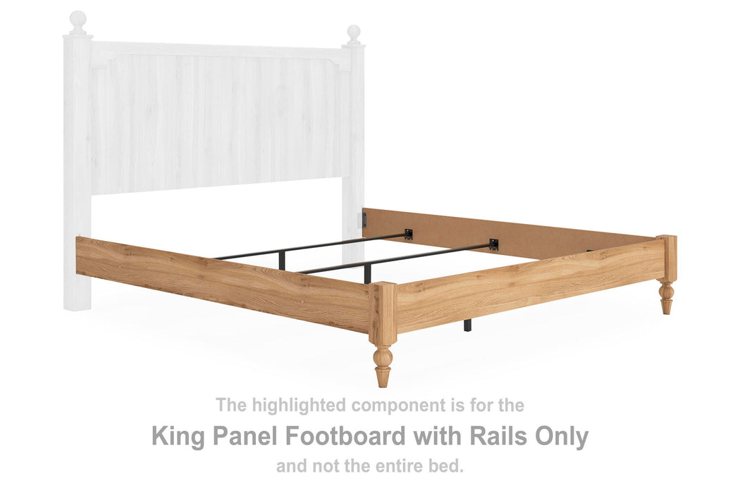 Aleaport - King Panel Footboard With Rails - Warm Brown