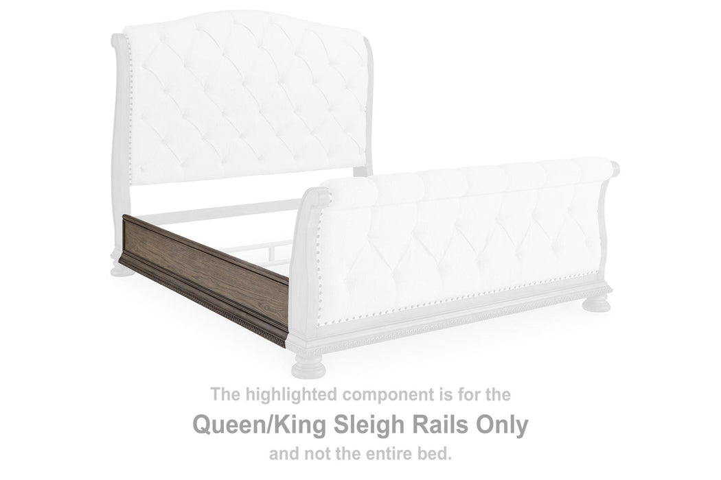 Ardenfield - Queen/King Sleigh Rails - Light Brown