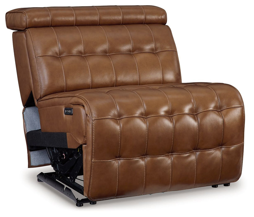 Temmpton - Power Armless Recliner With Adj Headrest - Chocolate