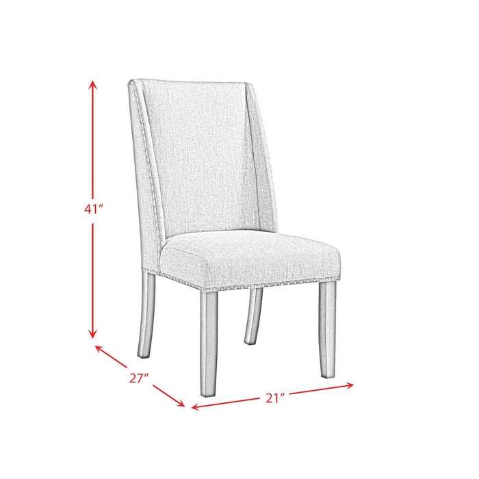 Everdeen - Side Chair With Gray Fabric and Nail Heads (Set of 2) - Charcoal