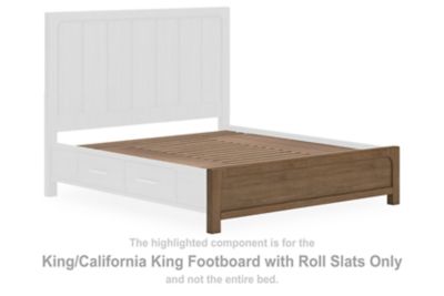 Cabalynn - King/ California King Footboard with Roll Slats - Light Brown