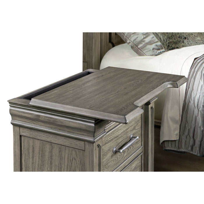 Kings Court - 3-Drawer Nightstand (Sliding Top) - Gray
