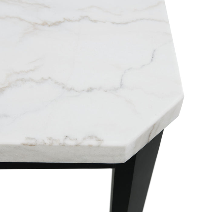 Francesca - 5 Piece Square Counter Dining Set (Table & Four Chairs) - White Marble
