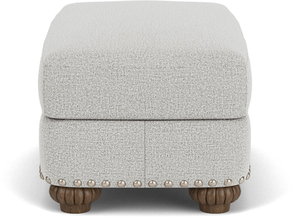 Patterson - Fabric Ottoman, Nailhead Trim