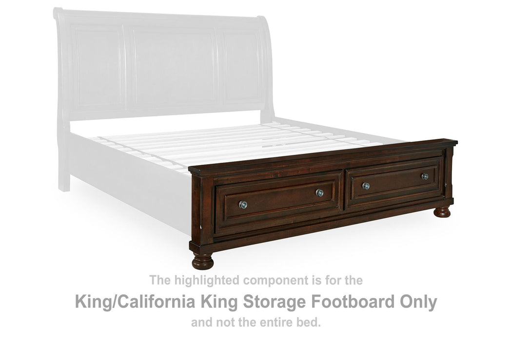 Porter - King/California King Storage Footboard - Rustic Brown