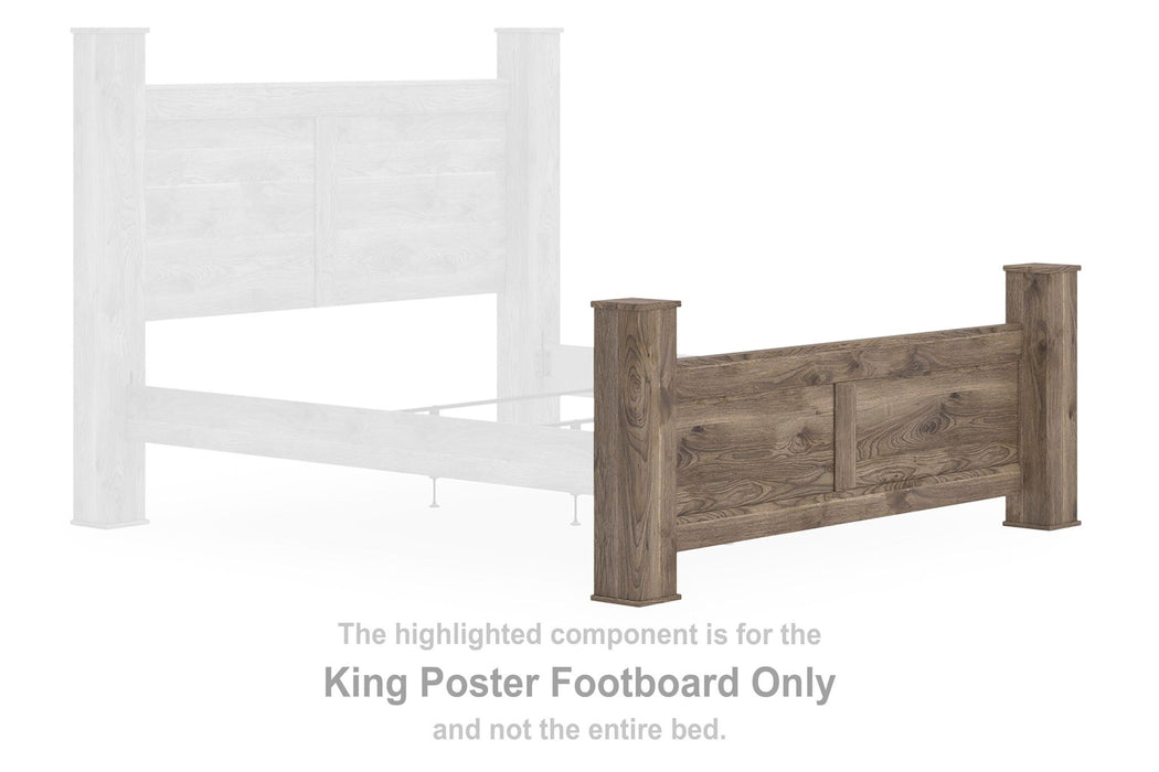 Rusticott - King Poster Footboard - Brown