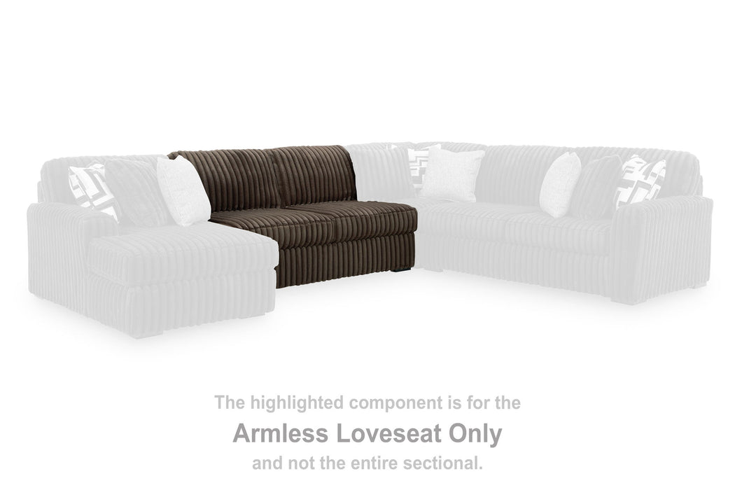 Midnight-Madness - Armless Loveseat - Chocolate
