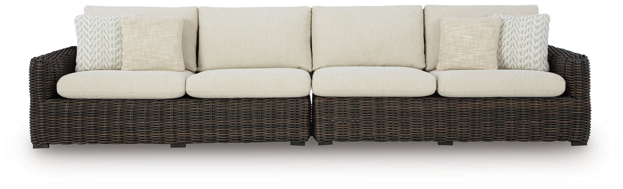 Kimora - Raf/Laf Loveseat With Cushion (Set of 2) - Beige / Dark Brown