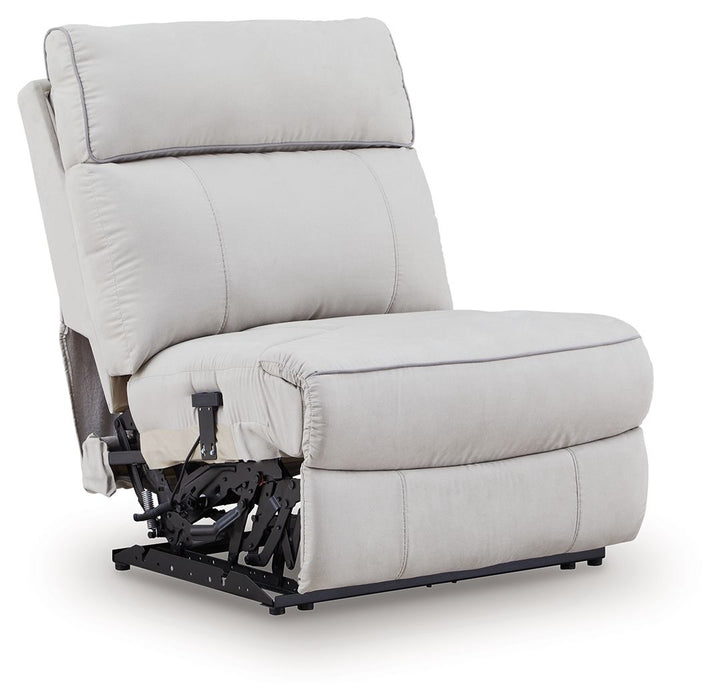 Social Pointe - Power Armless Recliner With Adjustable Headrest - Pearl / Ash