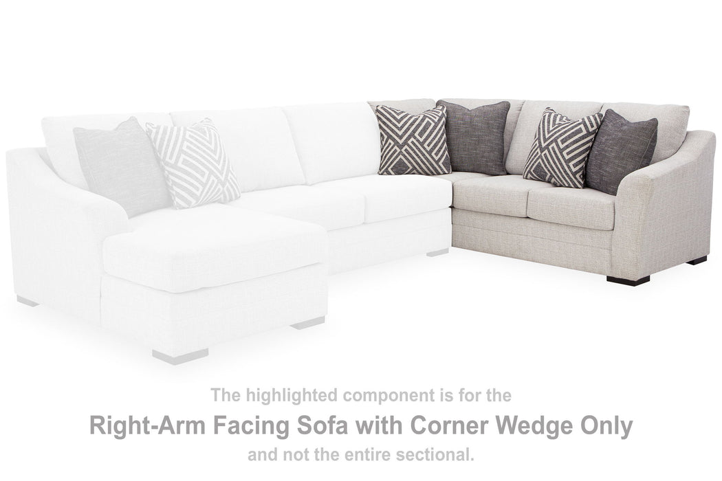 Koralynn - Raf Sofa with Corner Wedge - Stone