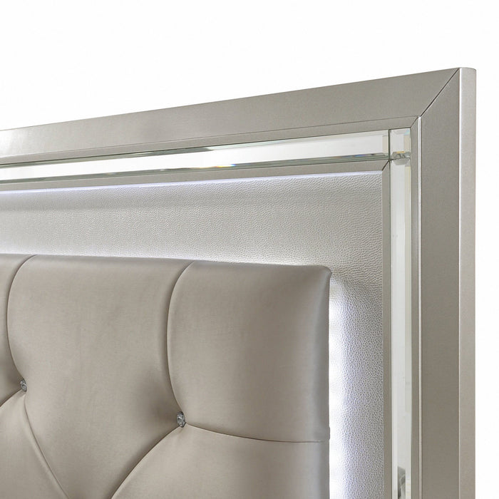 Platinum - Youth Full Platform Bed With Trundle - Сhampagne