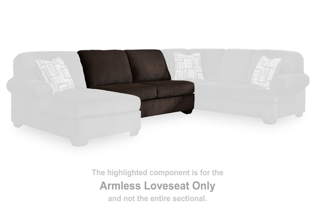 Kimlee - Armless Loveseat - Chocolate