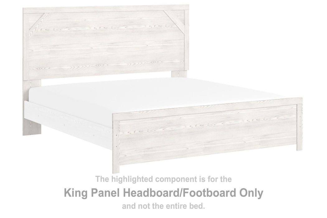 Gerridan - King Panel Headboard/Footboard - White / Gray