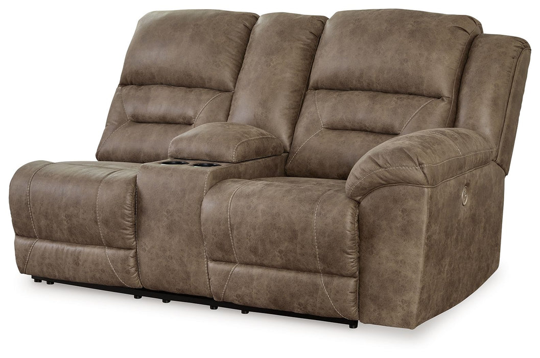 Ravenel - Raf Dbl Power Reclining Loveseat With Console - Fossil