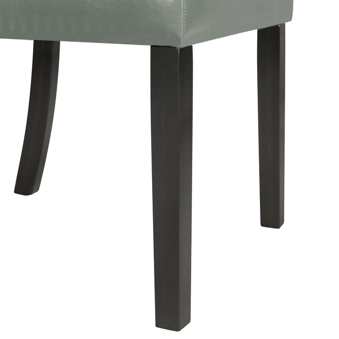Francesca - Rectangular 5 Piece Gray PU Chairs Dining Set, Table & Four Chairs - Gray Marble