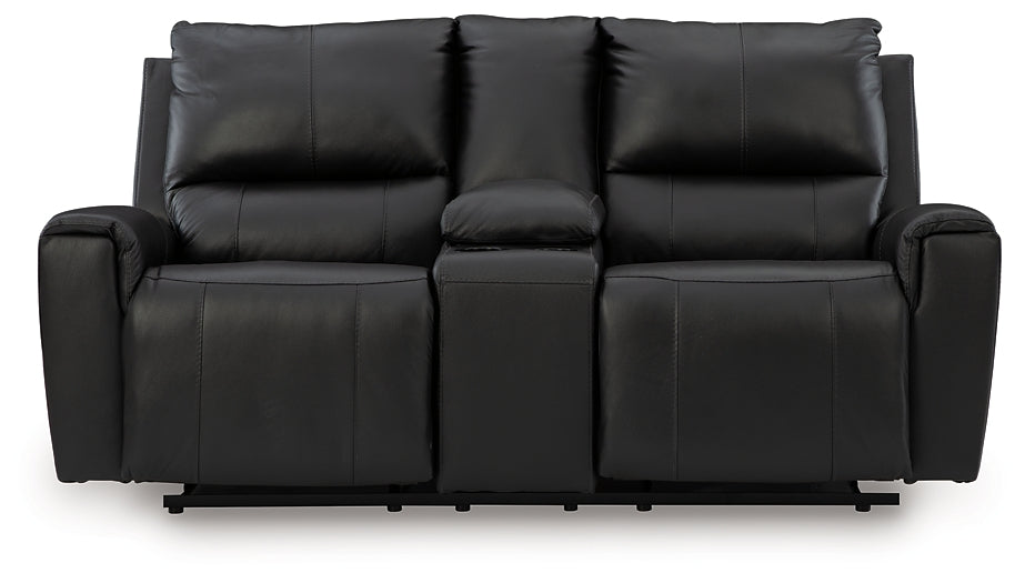 Glossmore DBL Rec Loveseat w/Console